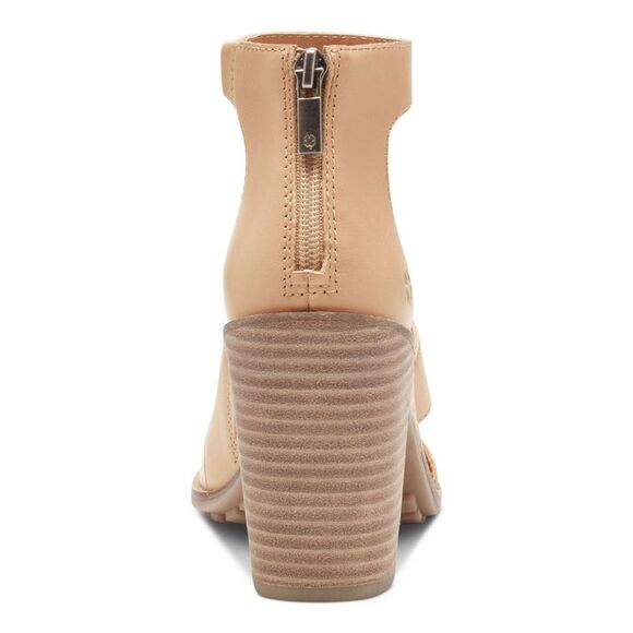 LUCKY BRAND Womens Beige Valka Round Toe Stacked Heel Leather Heeled Sandal 11 M - Picture 2 of 4